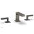 Phylrich 291L-02/15A Stria 6 1/2" Double Lever Handle Widespread Bathroom Sink Faucet in Pewter