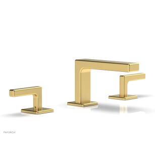 Phylrich 290L-02/24B Mix 6 1/2" Double Lever Handle Widespread Bathroom Sink Faucet in Burnished Gold