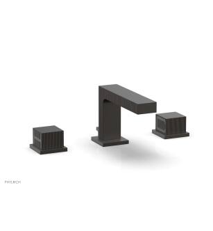 Phylrich 291L-04/10B Stria 6 1/2" Double Cube Handle Widespread Bathroom Sink Faucet in Distressed Bronze/Oil Rubbed Bronze