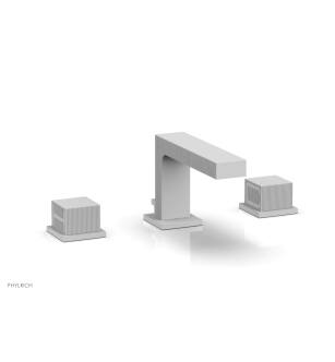 Phylrich 291L-04/050 Stria 6 1/2" Double Cube Handle Widespread Bathroom Sink Faucet in White