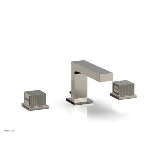 Phylrich 291L-04/014 Stria 6 1/2" Double Cube Handle Widespread Bathroom Sink Faucet in Polished Nickel