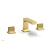 Phylrich 291L-01/24B Stria 6 1/2" Double Blade Handle Widespread Bathroom Sink Faucet in Burnished Gold