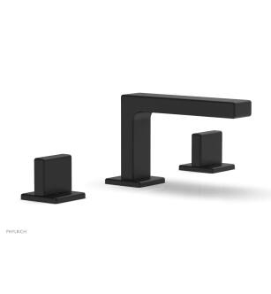 Phylrich 290L-01/040 Mix 6 1/2" Double Blade Handle Widespread Bathroom Sink Faucet in Black