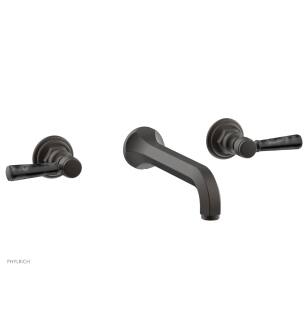 Phylrich 500-13/10B Hex 8 1/4" Double Marble Handle Wall Mount Bathroom Sink Faucet in Distressed Bronze/Oil Rubbed Bronze