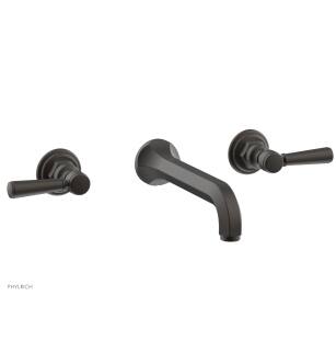 Phylrich 500-12/10B Hex 8 1/4" Double Lever Handle Wall Mount Bathroom Sink Faucet in Distressed Bronze/Oil Rubbed Bronze