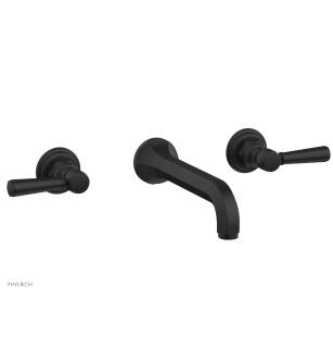 Phylrich 500-12/040 Hex 8 1/4" Double Lever Handle Wall Mount Bathroom Sink Faucet in Black