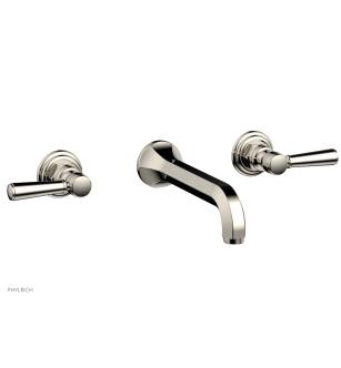 Phylrich 500-12/014 Hex 8 1/4" Double Lever Handle Wall Mount Bathroom Sink Faucet in Polished Nickel