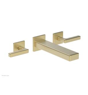 Phylrich 290-12/24B Mix 10 1/8" Double Lever Handle Wall Mount Bathroom Sink Faucet in Burnished Gold