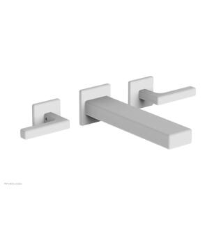 Phylrich 290-12/050 Mix 10 1/8" Double Lever Handle Wall Mount Bathroom Sink Faucet in White