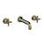 Phylrich 501-11/047 Hex Modern 8 1/4" Double Cross Handle Wall Mount Bathroom Sink Faucet in Brass/Antique Brass