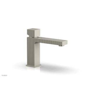 Phylrich 291L-08/15B Stria 6 7/8" Single Hole Bathroom Sink Faucet with Cube Handle in Brushed Nickel