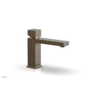 Phylrich 291L-08/047 Stria 6 7/8" Single Hole Bathroom Sink Faucet with Cube Handle in Brass/Antique Brass