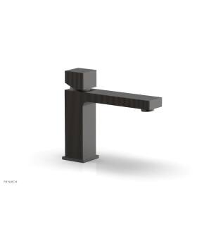 Phylrich 291L-08/10B Stria 6 7/8" Single Hole Bathroom Sink Faucet with Cube Handle in Distressed Bronze/Oil Rubbed Bronze