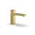 Phylrich 291L-08/24B Stria 6 7/8" Single Hole Bathroom Sink Faucet with Cube Handle in Burnished Gold
