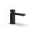 Phylrich 291L-08/040 Stria 6 7/8" Single Hole Bathroom Sink Faucet with Cube Handle in Black