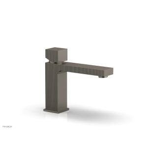 Phylrich 291L-08/15A Stria 6 7/8" Single Hole Bathroom Sink Faucet with Cube Handle in Pewter