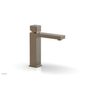 Phylrich 290-08/047 Mix 5 1/2" Single Hole Bathroom Sink Faucet with Cube Handle in Brass/Antique Brass