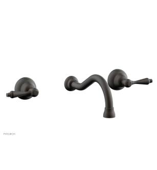 Phylrich DWL100/10B Revere & Savannah 9 3/8" Double Straight Handle Wall Mount Bathroom Sink Faucet in Distressed Bronze/Oil Rubbed Bronze