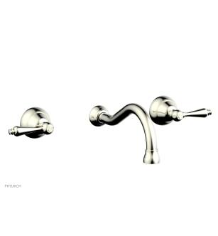 Phylrich DWL100/015 Revere & Savannah 9 3/8" Double Straight Handle Wall Mount Bathroom Sink Faucet in Satin Nickel