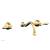 Phylrich DWL100/24B Revere & Savannah 9 3/8" Double Straight Handle Wall Mount Bathroom Sink Faucet in Burnished Gold