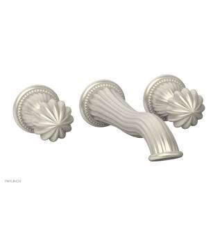 Phylrich WL361/15B Georgian & Barcelona 10 1/4" Double Round Handle Wall Mount Bathroom Sink Faucet in Brushed Nickel