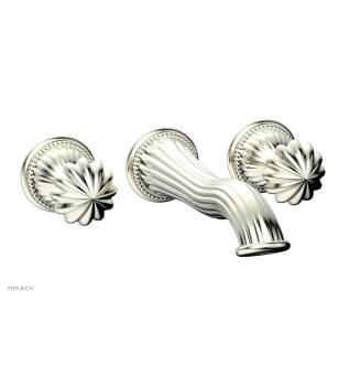 Phylrich WL361/015 Georgian & Barcelona 10 1/4" Double Round Handle Wall Mount Bathroom Sink Faucet in Satin Nickel