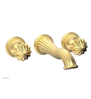 Phylrich WL361/24B Georgian & Barcelona 10 1/4" Double Round Handle Wall Mount Bathroom Sink Faucet in Burnished Gold