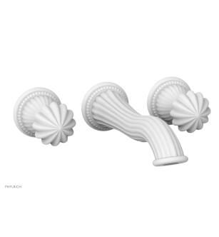 Phylrich WL361/050 Georgian & Barcelona 10 1/4" Double Round Handle Wall Mount Bathroom Sink Faucet in White