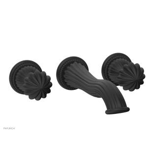 Phylrich WL361/040 Georgian & Barcelona 10 1/4" Double Round Handle Wall Mount Bathroom Sink Faucet in Black
