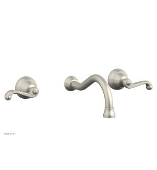 Phylrich DWL137/15B Basic 8" Double Blade Cross Handle Wall Mount Bathroom Sink Faucet in Brushed Nickel