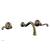 Phylrich DWL137/047 Basic 8" Double Blade Cross Handle Wall Mount Bathroom Sink Faucet in Brass/Antique Brass