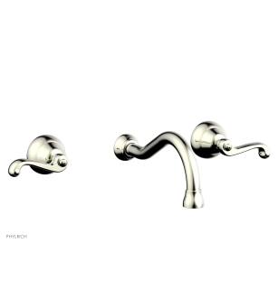 Phylrich DWL137/015 Basic 8" Double Blade Cross Handle Wall Mount Bathroom Sink Faucet in Satin Nickel