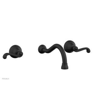 Phylrich DWL137/040 Basic 8" Double Blade Cross Handle Wall Mount Bathroom Sink Faucet in Black