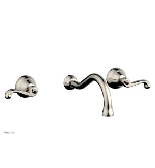 Phylrich DWL137/014 Basic 8" Double Blade Cross Handle Wall Mount Bathroom Sink Faucet in Polished Nickel