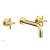 Phylrich DWL134/24B Basic 8" Double Tubular Cross Handle Wall Mount Bathroom Sink Faucet in Burnished Gold