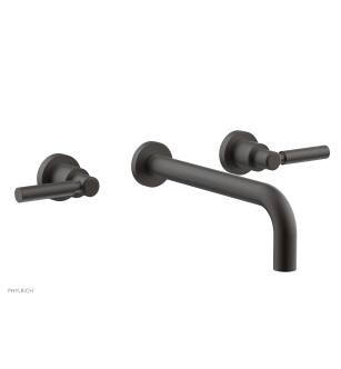 Phylrich DWL130/10B Basic 8" Double Lever Handle Wall Mount Bathroom Sink Faucet in Distressed Bronze/Oil Rubbed Bronze