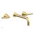 Phylrich DWL130/24B Basic 8" Double Lever Handle Wall Mount Bathroom Sink Faucet in Burnished Gold