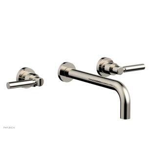 Phylrich DWL130/014 Basic 8" Double Lever Handle Wall Mount Bathroom Sink Faucet in Polished Nickel
