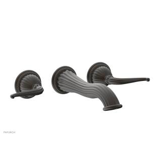 Phylrich WL144/10B Baroque 10 1/4" Double Lever Handle Wall Mount Bathroom Sink Faucet in Distressed Bronze/Oil Rubbed Bronze