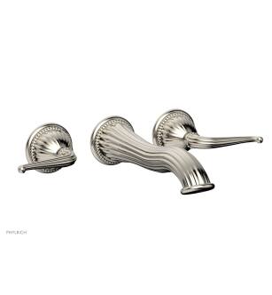 Phylrich WL144/014 Baroque 10 1/4" Double Lever Handle Wall Mount Bathroom Sink Faucet in Polished Nickel
