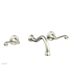 Phylrich DWL206/015 3Ring 9 3/8" Double Curved Handle Wall Mount Bathroom Sink Faucet in Satin Nickel