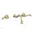 Phylrich DWL206/24B 3Ring 9 3/8" Double Curved Handle Wall Mount Bathroom Sink Faucet in Burnished Gold