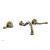 Phylrich DWL205/047 3Ring 9 3/8" Double Straight Handle Wall Mount Bathroom Sink Faucet in Brass/Antique Brass