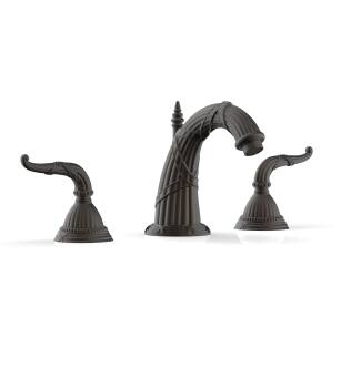 Phylrich K337/10B Ribbon & Reed 7 5/8" Double Lever Handle Widespread Bathroom Sink Faucet in Distressed Bronze/Oil Rubbed Bronze