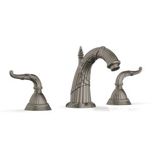 Phylrich K337/15A Ribbon & Reed 7 5/8" Double Lever Handle Widespread Bathroom Sink Faucet in Pewter