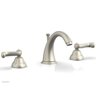 Phylrich D202/15B Revere & Savannah 7 3/4" Double Curved Handle Widespread Bathroom Sink Faucet with High Spout in Brushed Nickel