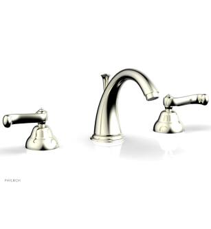 Phylrich D202/015 Revere & Savannah 7 3/4" Double Curved Handle Widespread Bathroom Sink Faucet with High Spout in Satin Nickel