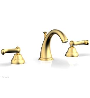 Phylrich D202/24B Revere & Savannah 7 3/4" Double Curved Handle Widespread Bathroom Sink Faucet with High Spout in Burnished Gold
