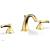 Phylrich D202/24B Revere & Savannah 7 3/4" Double Curved Handle Widespread Bathroom Sink Faucet with High Spout in Burnished Gold