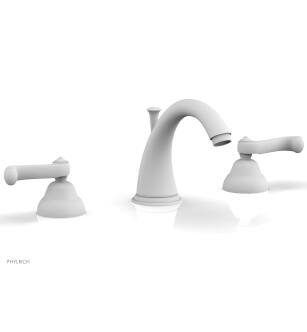 Phylrich D202/050 Revere & Savannah 7 3/4" Double Curved Handle Widespread Bathroom Sink Faucet with High Spout in White
